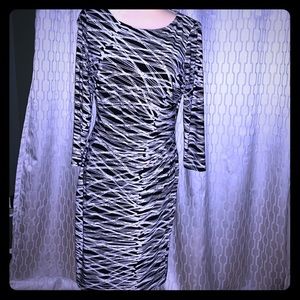 Anne Klein Black and White Sheath Dress, Size 8